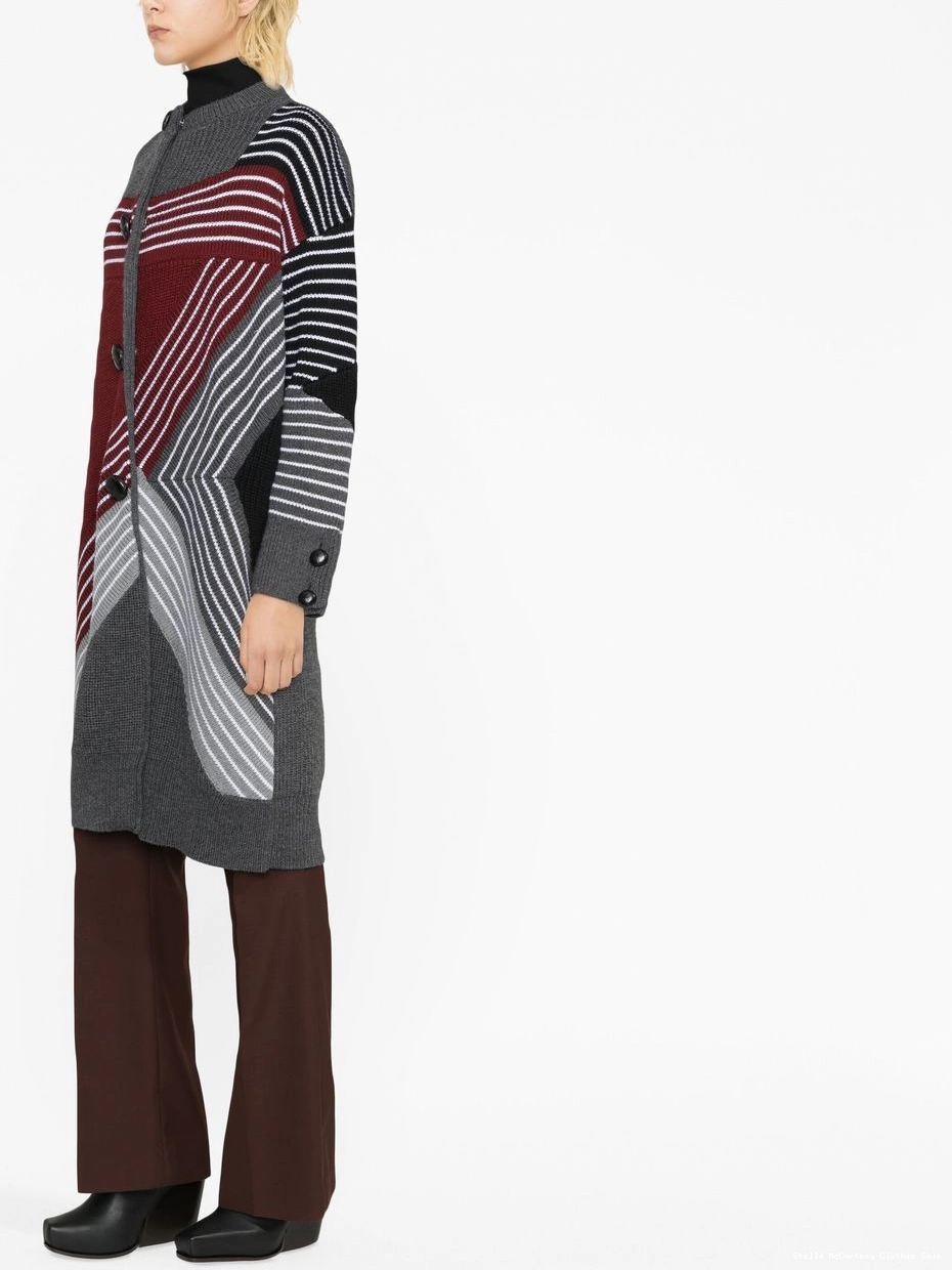 Affordable virgin S Women Stella cardi-coat striped by S wool McCartney 3D 0629